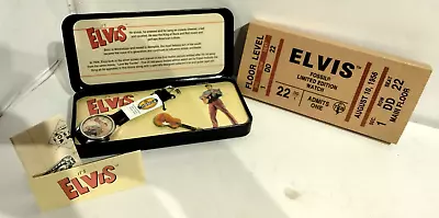 Mint!! Elvis Fossil Limited Edition Lapel Pin Watch Original Ticket Sleeve & Tin • $75