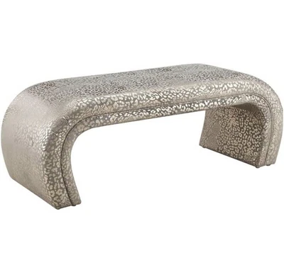 $254.99 • Buy TOV Furniture Kenya Velvet Bench - Gilded Leopard Gray  MSRP $349