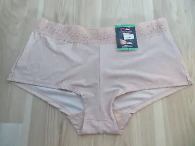 NWT NEW Maidenform One Fab Fit Boyshort Pantie Lace Trimmed 40760 Nude Dot 7 Lg • $10.50