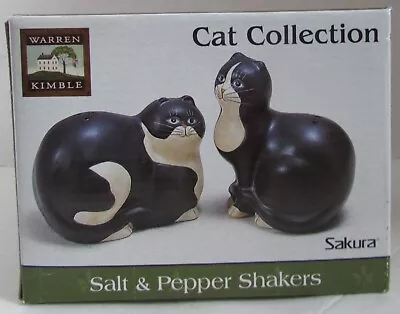 Warren Kimble Cat Collection Earthenware Hand Painted Salt & Pepper Shakers NEW • $23.90