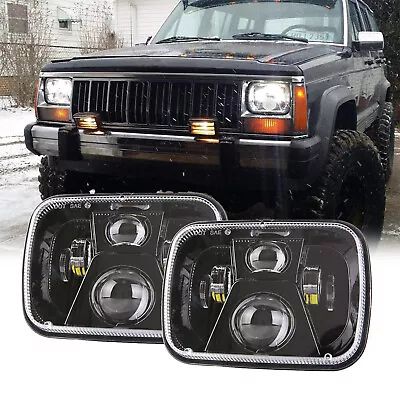 For Wrangler YJ 86-95 Jeep Cherokee XJ 84-01 7x6  Hi/Lo Beam LED Headlights-Pair • $79.99