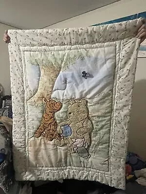 Disney Classic Winnie The Pooh Baby Quilt Blanket TiggerPiglet Vintage • $59.99