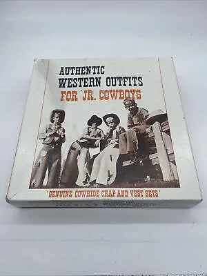 Vintage Authentic Western Outfit For Jr. Cowboys - Size M 4/6 - Girls Vest & Ski • $24.93