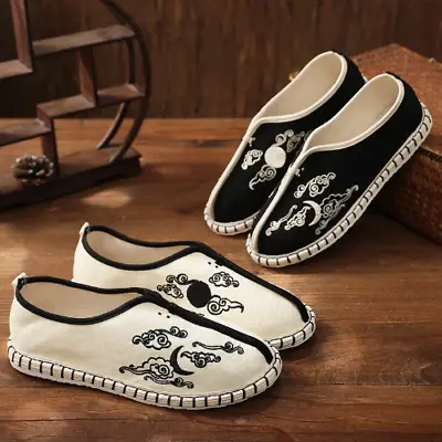 Chinese Style Men's Martial Arts Shoes Old Beijing Taoist Tai Chi  Shoes New • $51.57
