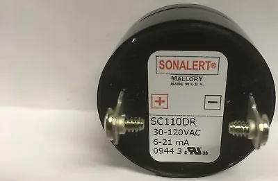 $24.95 • Buy Mallory Sonalert SC110DR 30v Ac/dc Medium Loudness 60-75dB 6-21mA Freq.1900 Hz