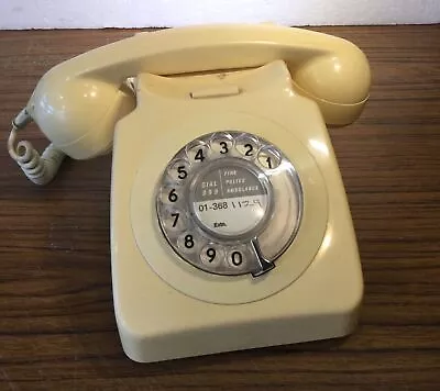 Vintage Retro Telephone GPO 746F Rotary Dial Ivory Cream EET 81/2 21034. Used. • £24.99