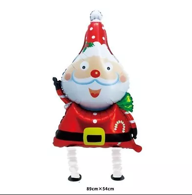 Santa Claus Balloon Merry Christmas Walking Balloon Xmas Foil Helium Party Fun • £2.99