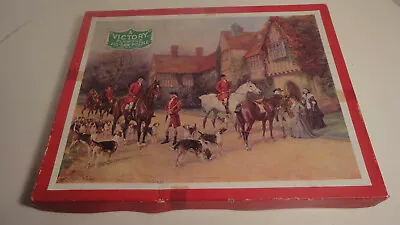 Vintage Victory Plywood Puzzle England   The Meet At The Manor   150 Piece's • $19.50