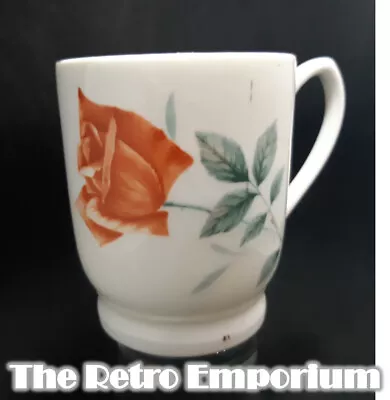 Vintage Porcelain Mug ORANGE ROSE Made In CHINA Retro Coffee Mug • $5