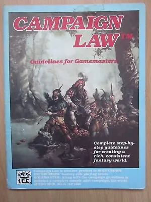 Campaign Law Gamesmasters I.C.E MERP Roleplaying RPG Guide.  #1900. Rare • £59.99