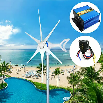 $299 • Buy 3500 W 12-24V AC 6 Blades Wind Turbine Generator System+ Charger+ 225A Slip Ring