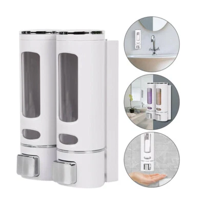 £5.99 • Buy Soap Dispenser Wall Mounted Liquid Bathroom Hand Soap Shower Gel Shampoo New