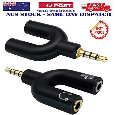 3.5mm Headphone Splitter Gold Plated To Headset Jack Plug Y Adapter Phone Laptop • $7.49