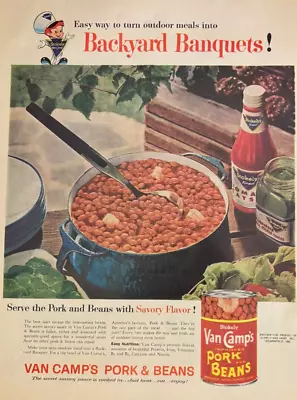 1959 Stokely Van Camp's Improved Pork And Beans Vintage Print Ad • $12