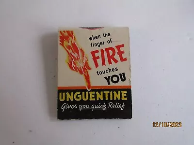 Vintage Unguentine Advertising Matchbook  - Book Of Matches - Burn Antiseptic • $5