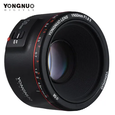 Yongnuo YN50mm F1.8 II Large Aperture Auto Focus Lens For Canon EOS 70D 5D2 5D3 • £92.39