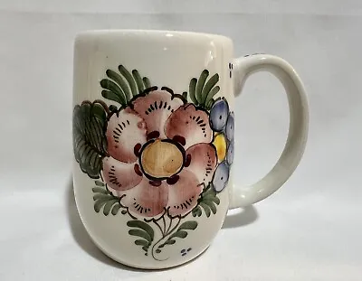$14.99 • Buy Beautiful Delft Holland USA-Poly Hand Painted Pink/Blue Floral Collector Mug