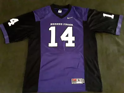 VTG Men's Nike Team  TCU Horned Frogs #14 Andy Dalton Football Jersey Size Large • $24.99