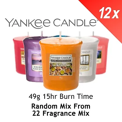 12x Yankee Candle Votive Sampler RANDOM MIX 12x49g = 588g - 15hr Burn Time Each • £19.99