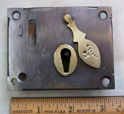 Antique Trunk Chest Lock Piece Steel Iron Brass Hardware Parts No Key Or Hasp • $34.95