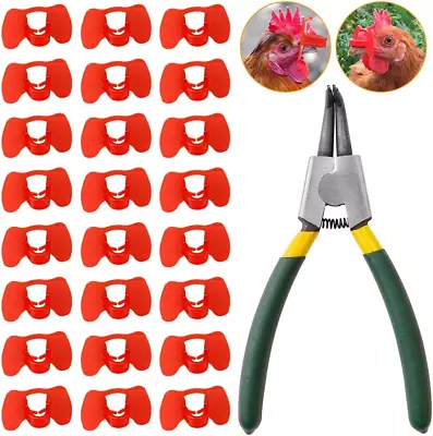 101 Pieces Pinless Peepers With Pliers Set Chicken Glasses Poultry Blinders C... • $20.20