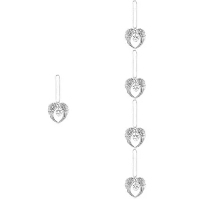  5 Pieces Heart Wings Pendant Hanging Upside Down Cross Earrings Metal • £15.88