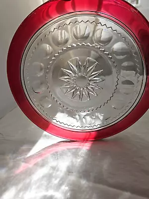 VTG Indiana Dessert Plate~Kings Crown Thumbprint~Tiffin Star~Ruby Red (BD Avail) • $9.99