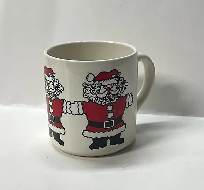 Vintage Triple Santa Christmas Holiday Coffee Mug Cup USA • $6.99