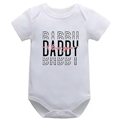 I Love You Daddy Father's Day Baby Bodysuit Grow Baby Announcement Baby Shower • £6.99