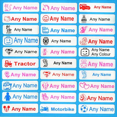 Printed Iron On Name Labels Tags For School Clothes Uniform Care Gym Waterproof • £2.59