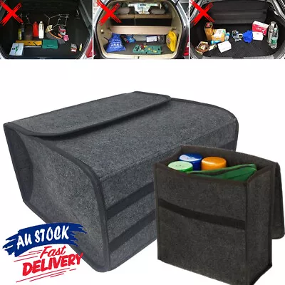 Car Boot Organiser Storage Box Back Seat Bag Shopping Trunk Foldable Travel Tidy • $18.90