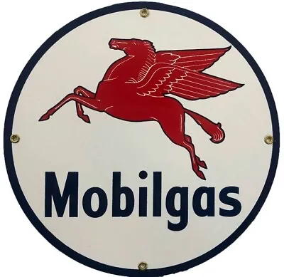 Mobilgas  Gasoline Porcelain Advertising Sign • $30