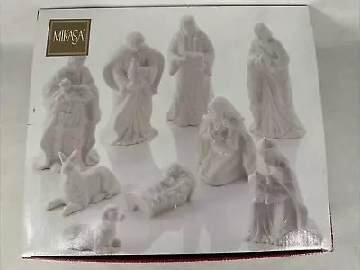 Mikasa Christmas Nativity Set 9 Pieces Fine White Porcelain Handcrafted FK020 • $59.99