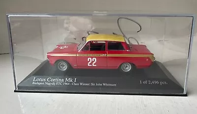 Signed John Whitmore 1/43 Scale  Lotus Cortina Mk1 Budapest ETCC 1964 • £79