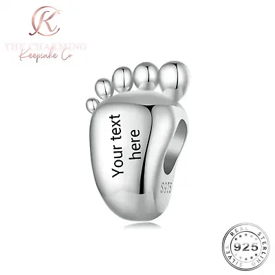 Baby Foot / Footprint Genuine 925 Sterling Silver - Personalised / Engraved • £19.99