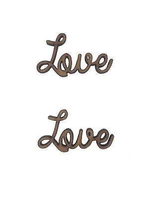 12x Love Words 3cm Wood Craft Embelishments Laser Cut Shape MDF • £3.15