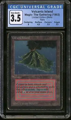Magic MTG Beta Volcanic Island CGC 3.5 Pedigree MP/HP #18 • $8988.95