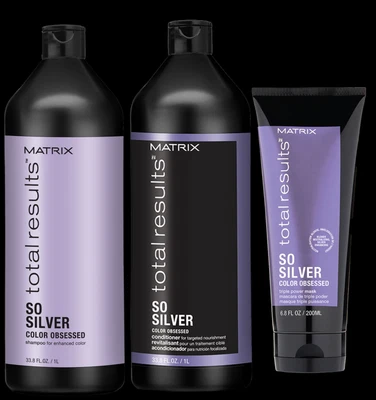 Matrix Total Results - So Silver - Shampoo Conditioner 1000ml & Mask 200ml TRIO • £54.39