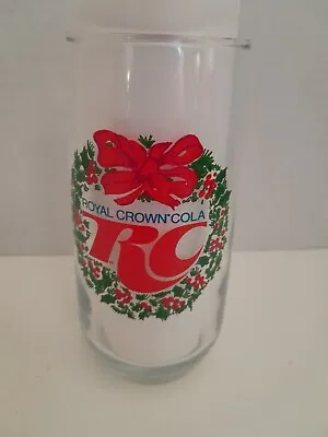 Royal Crown Cola Holiday Greeting Vintage Collector Glass - Wreath • $13