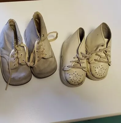 Two Pairs Vintage Leather Baby Shoes • $5