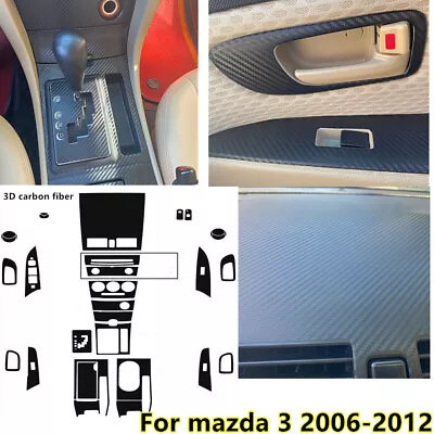 3D Carbon Fiber Pattern Interior DIY Trim Decals Stickers For Mazda 3 2006-2012 • $28.28