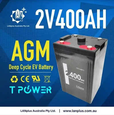 Brand New 2V 400AH AGM Sealed Deep Cycle Solar Battery Long Service Life 12-Year • $259.99