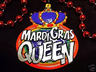 Colorful   Mardi Gras Queen   Mg Necklace Bead Crown Royalty (b170) • $6.95