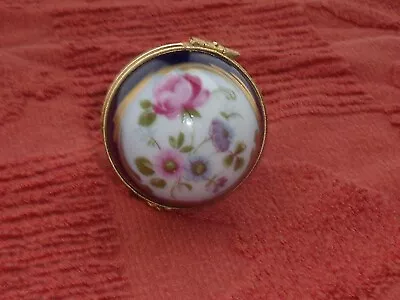 Limoge Floral Trinket/pill Box • £10