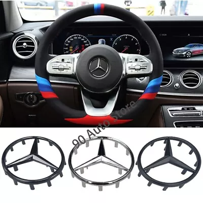 52mm 57mm Car Steering Wheel Sticker ABS Emblem Badge Decal For Mercedes Benz • $14.41