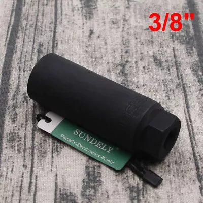 Black Lambda Remover Hand Tool O2 Sensor Socket 22mm 3/8 Sq Drive 8mm Slot. • £9.99