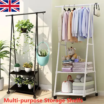 Heavy Duty Metal Clothes Rail Hanging Rack Garment Display Stand Storage Shelf++ • £12.89