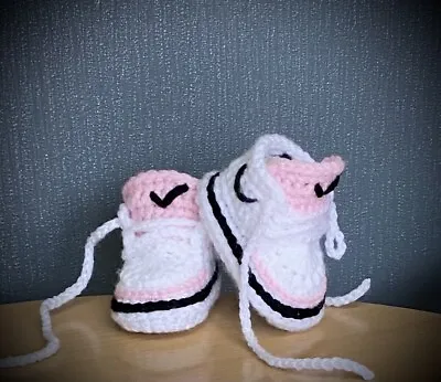 £6.99 • Buy Crochet Baby Shoes Handmade Crochet Wool Baby Booties Sneakers Slippers Trainers