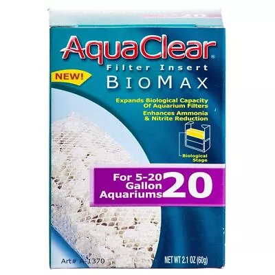 Aquarium Aquaclear Bio Max Filter Insert -Bio Max 20 (Fits AquaClear 20 & Mini) • $13.05
