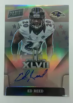 2021 Pannini Ed Reed Silver Superbowl XLVII Auto Ravens All Pro Safety • $149.99